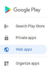 Il pulsante **App web**.