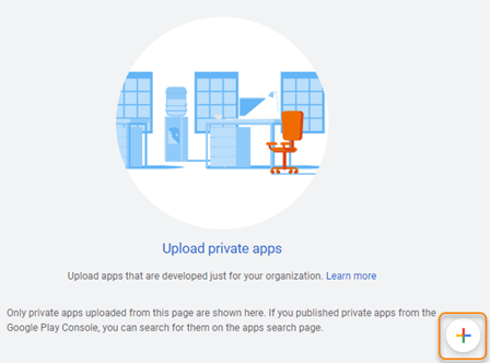 Il pulsante Più per aggiungere un'app privata.