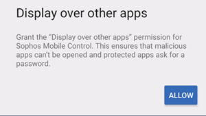 La notifica “Mostra sopra altre app”.