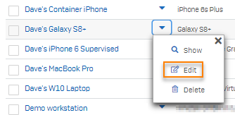 「編集」オプション。