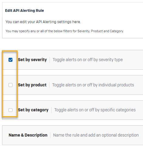Edit API Alerting Rule