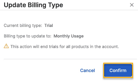Confirm billing change