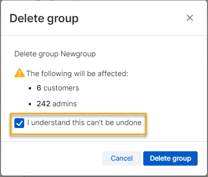 You can't undo deletion of a customer group.