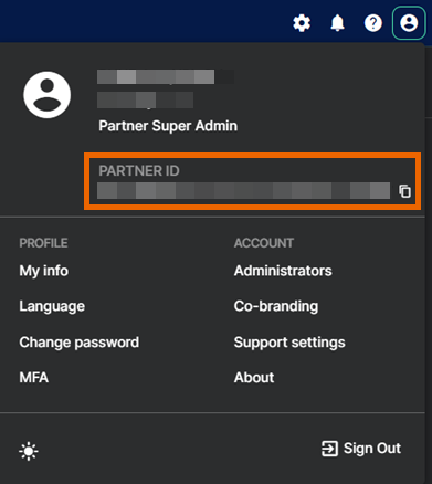 パートナー ID。