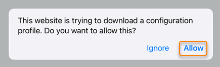 The iOS request to confirm downloading.