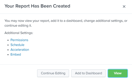 Your report has been created.
