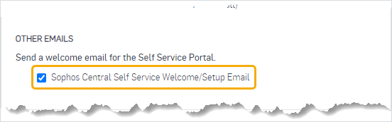 Willkommens-E-Mail für das Sophos Central Self Service Portal senden
