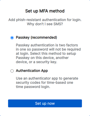 Set up passkey.