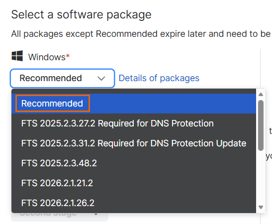 Sophos Endpoint package for DNS Protection.