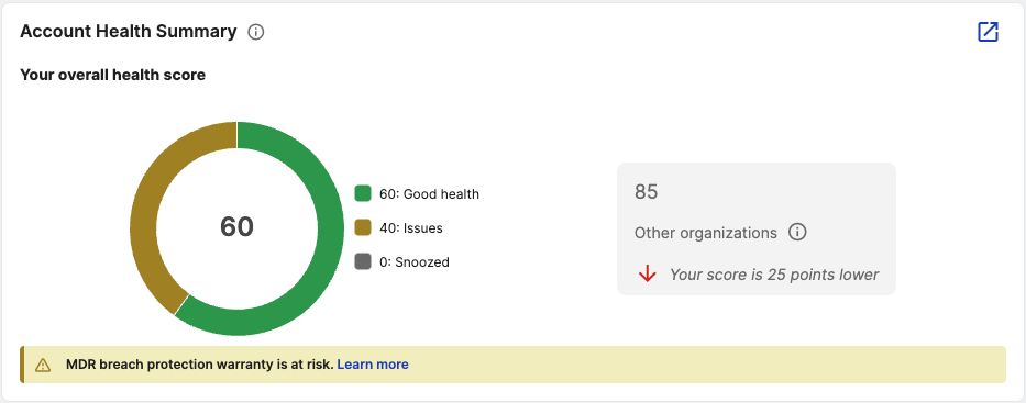 Account health summary.