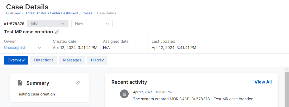 Case details.