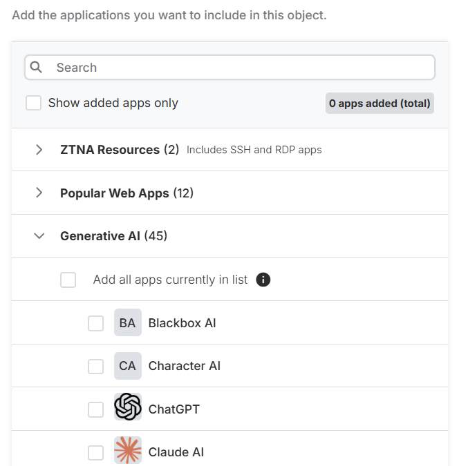 Add other applications.