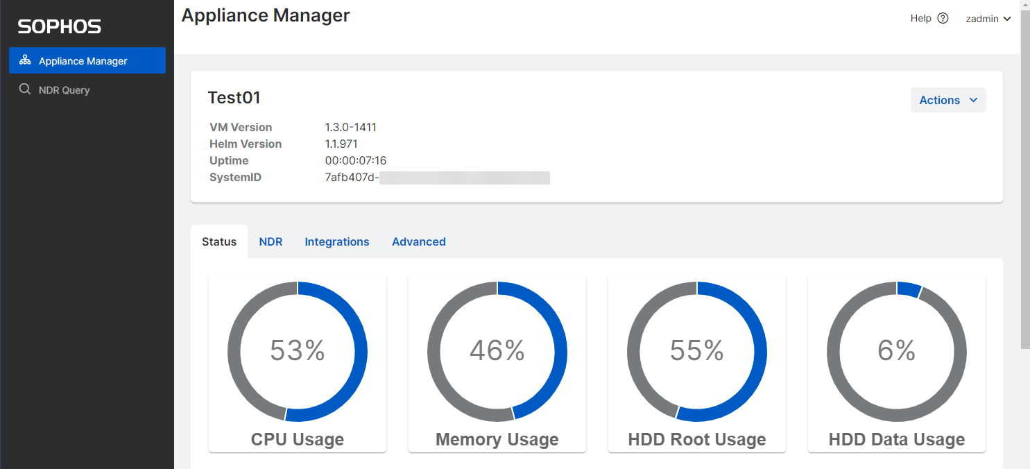 Appliance Manager dashboard.