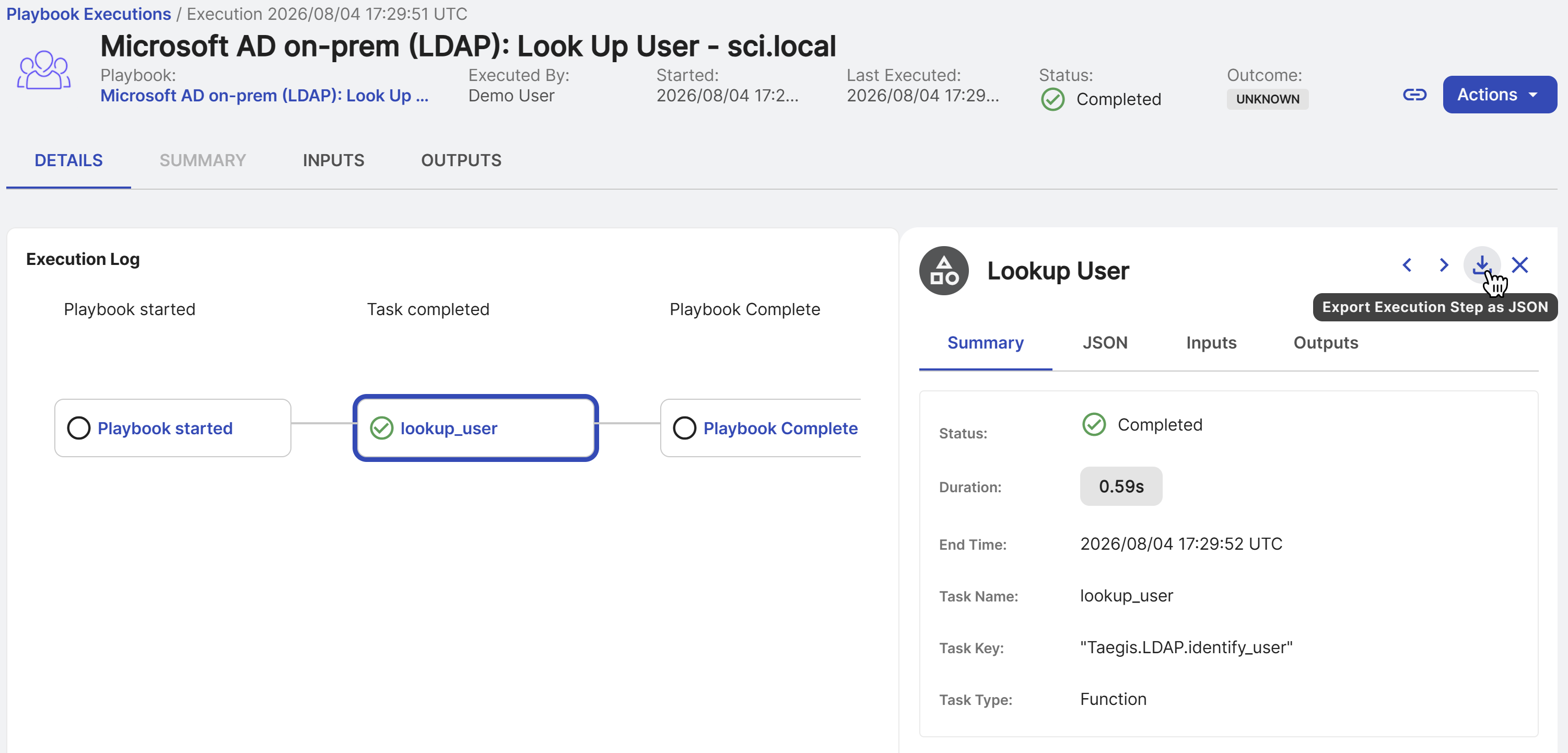 Export an execution step.