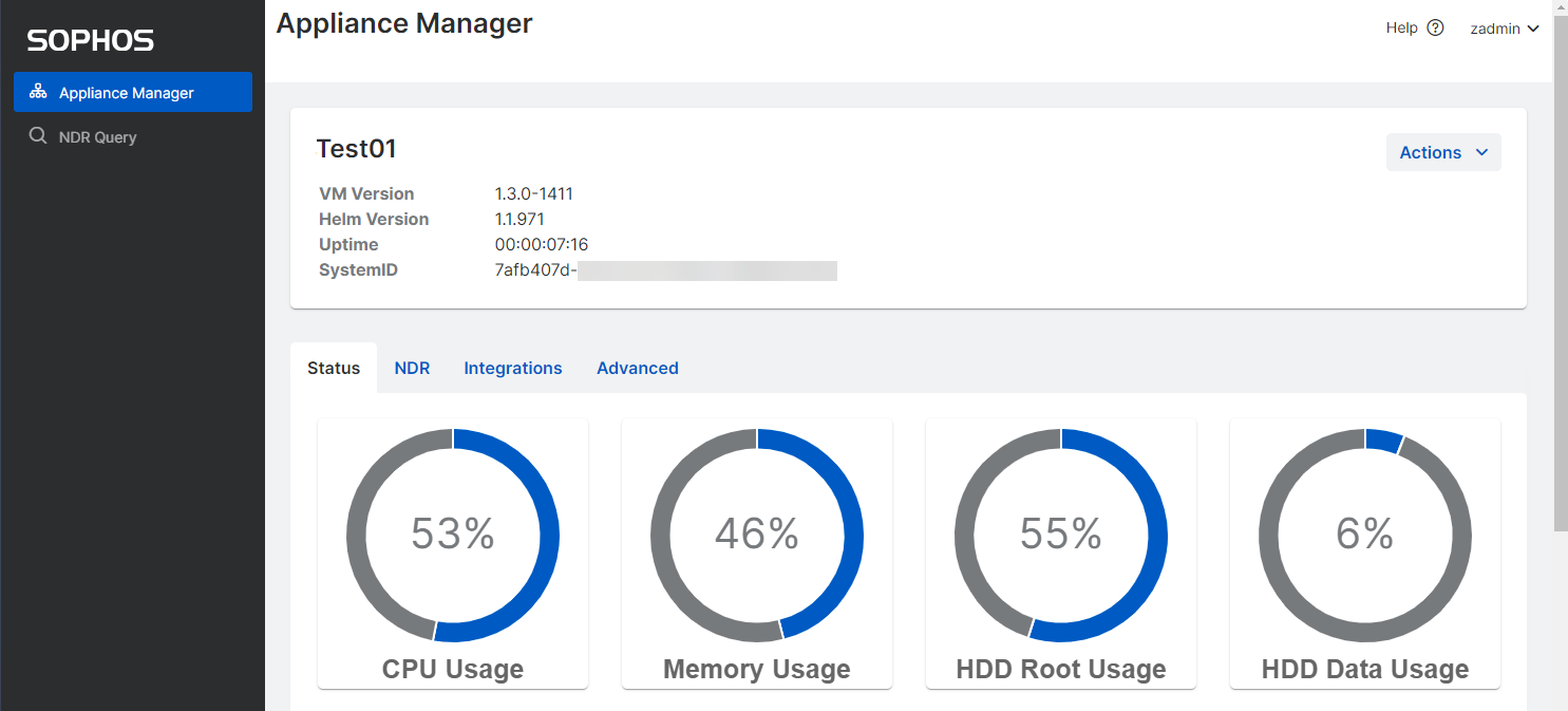 Appliance Manager dashboard.