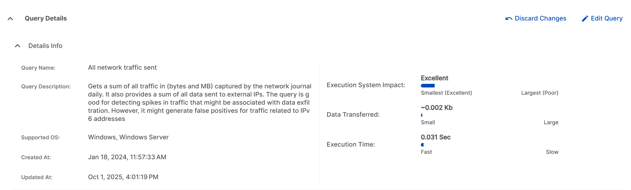 Query Details section.