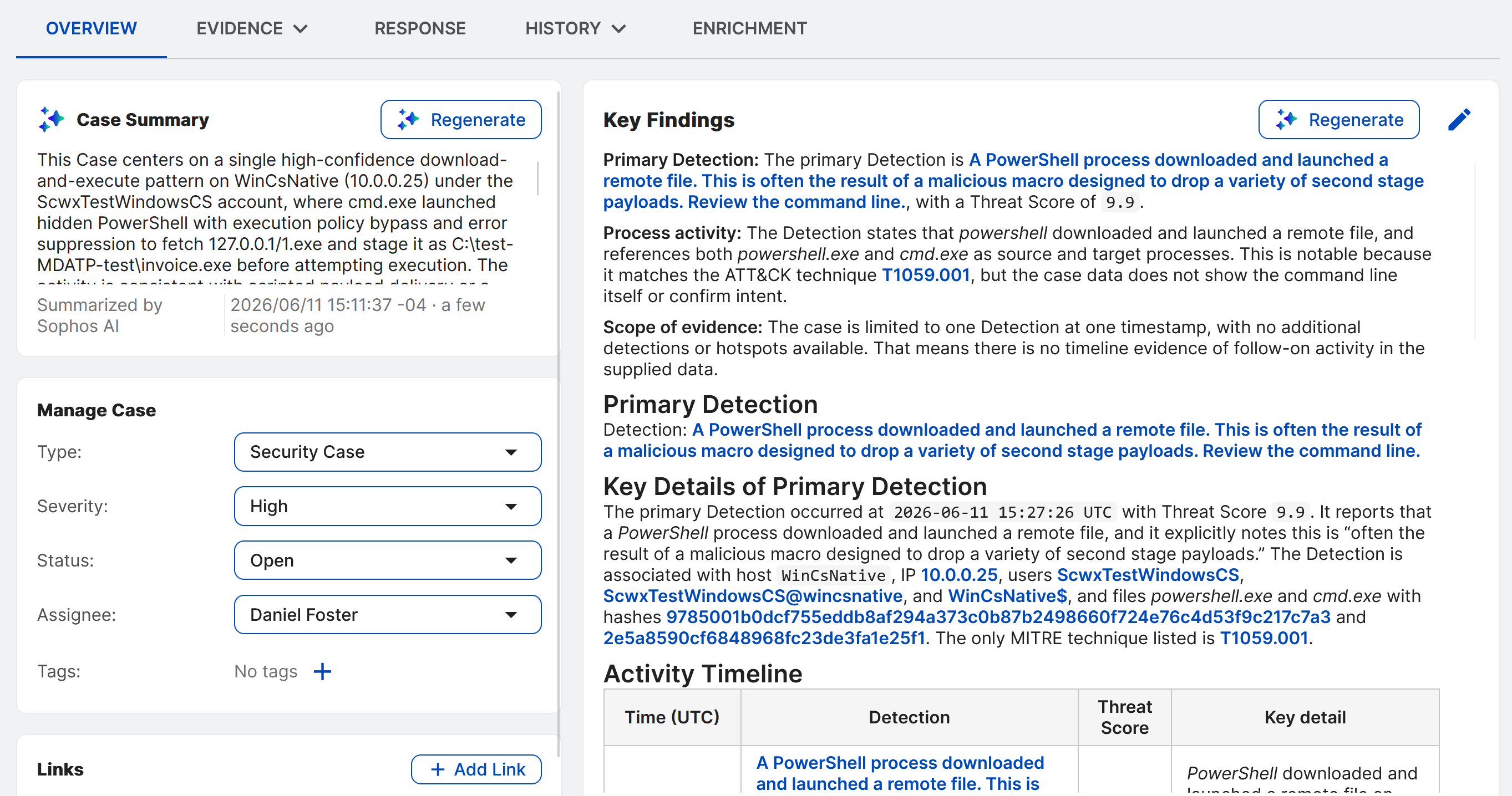 Case Overview tab.