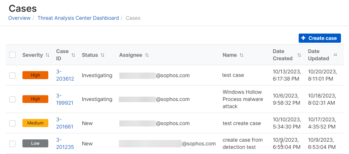 Cases page.