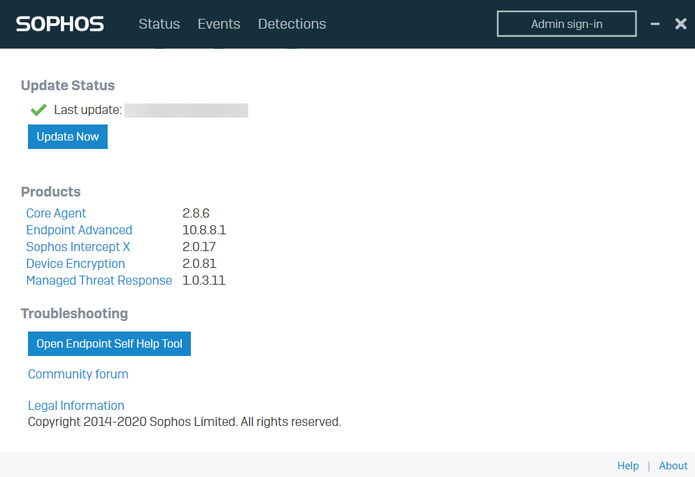 Update details and list of components.