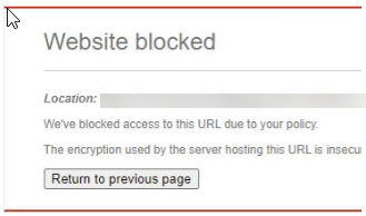 Insecure URL message.