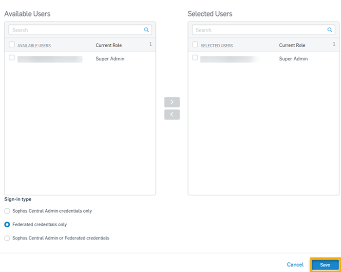 Adding a custom rule for Sophos sign-in settings.