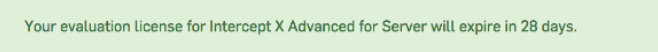 Banner for a single product trial license that expires in 28 days.