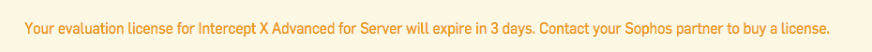 Banner for a single product trial license that expires in 3 days.