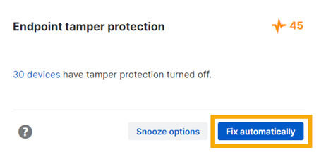 Turn on tamper protection automatically.