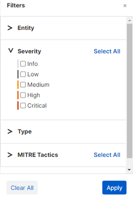 Filter menu.
