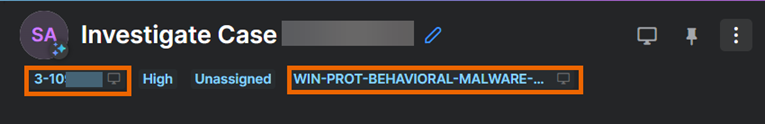 Chat showing case details tags.