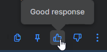 "Thumbs up" and "thumbs down" icons.