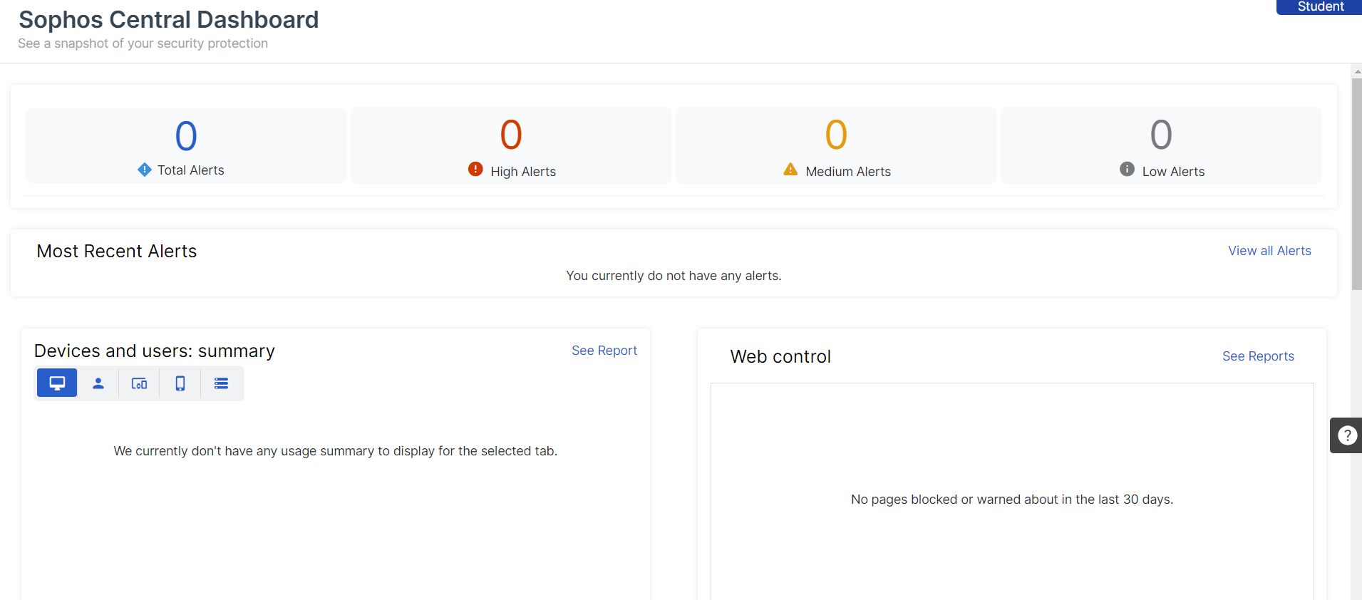 Sophos Fusion Admin dashboard.