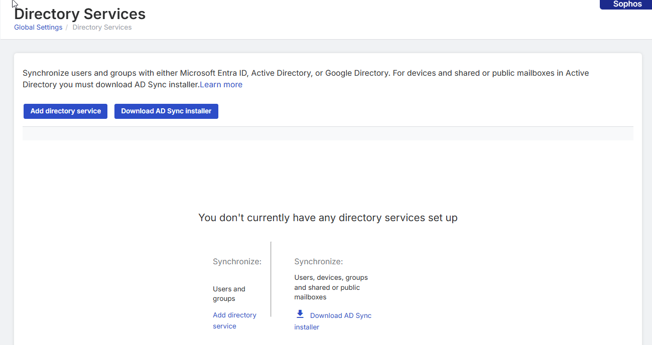Add Microsoft Entra ID or Active Directory.