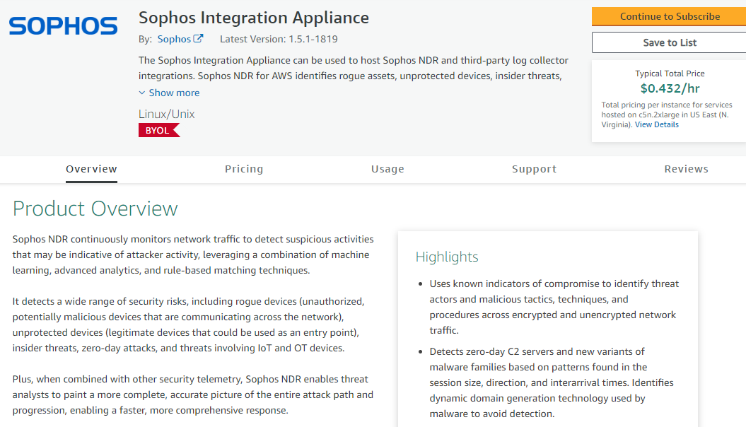 AWS "Product Overview" page.
