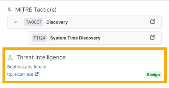 Threat Intelligence section of details pane.