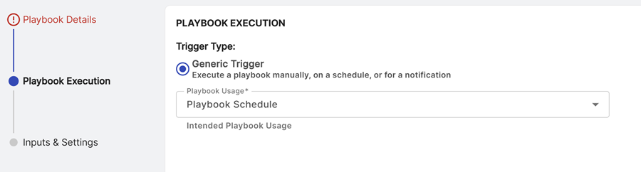 Configure playbook execution for scheduling.