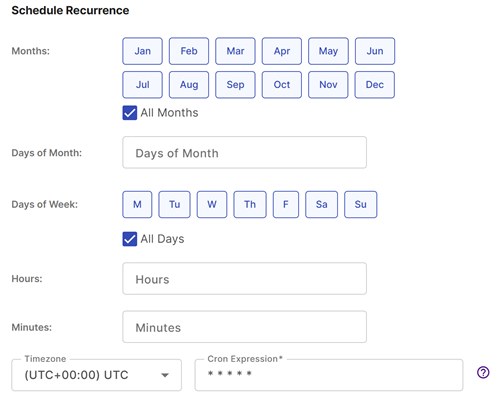 Configure schedule recurrence.