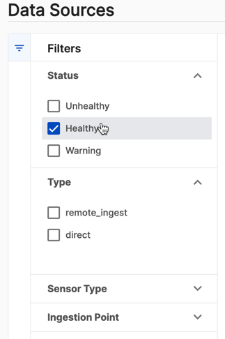 Data source filters.