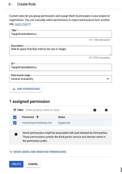Add role permissions.
