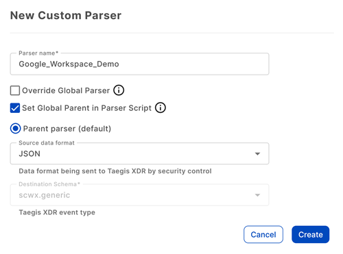 Extend global parser.