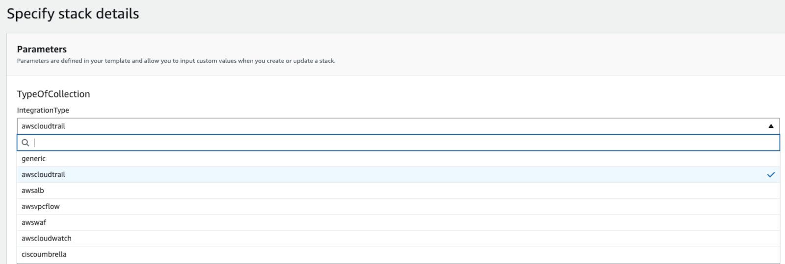 Choose the IntegrationType.