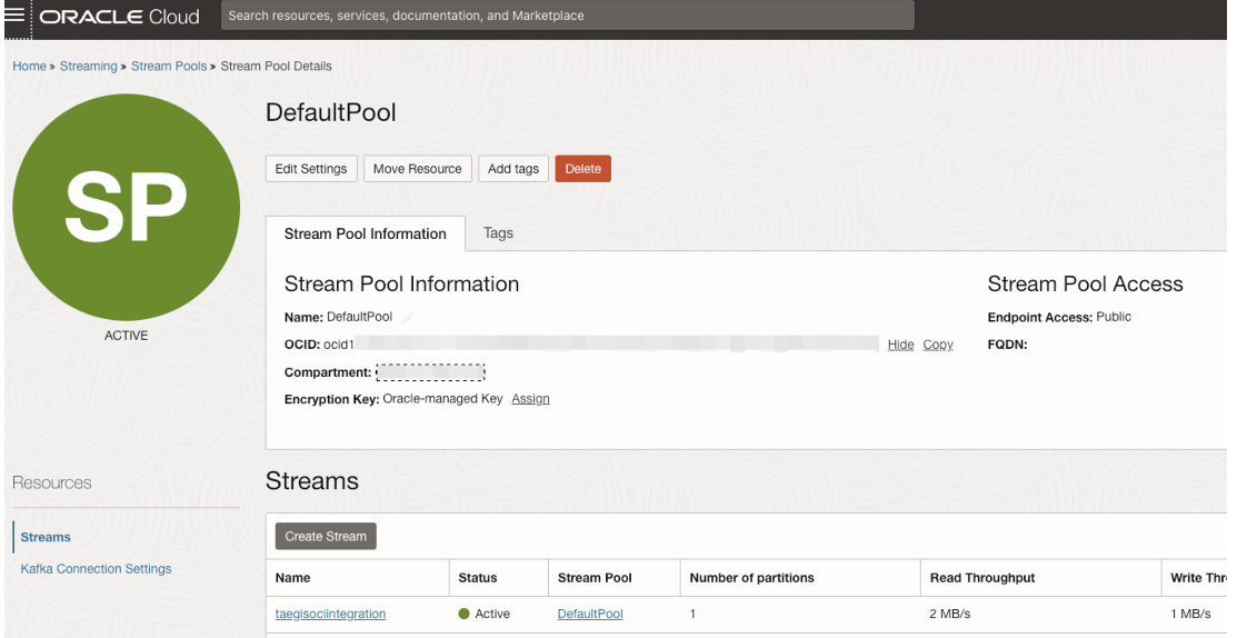 Copy the Stream Pool ID.