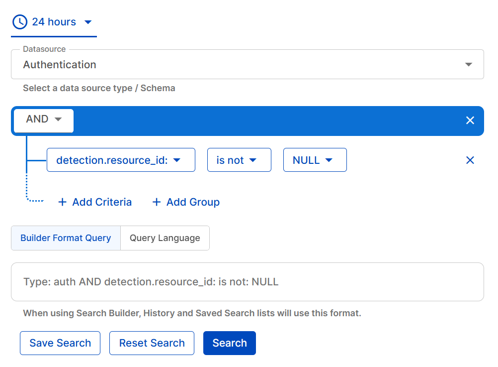 Filtering event searches by detections.