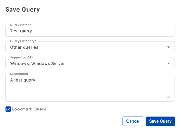 Save query details.