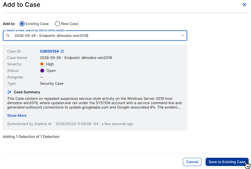 Add detection to case.