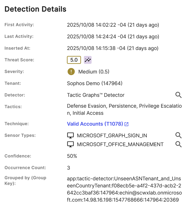Detection Details section.