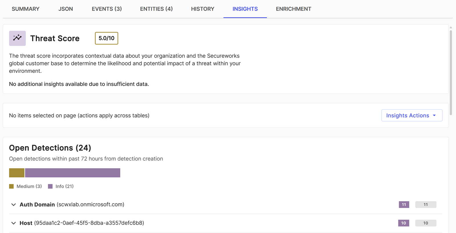 Detection Insights tab.