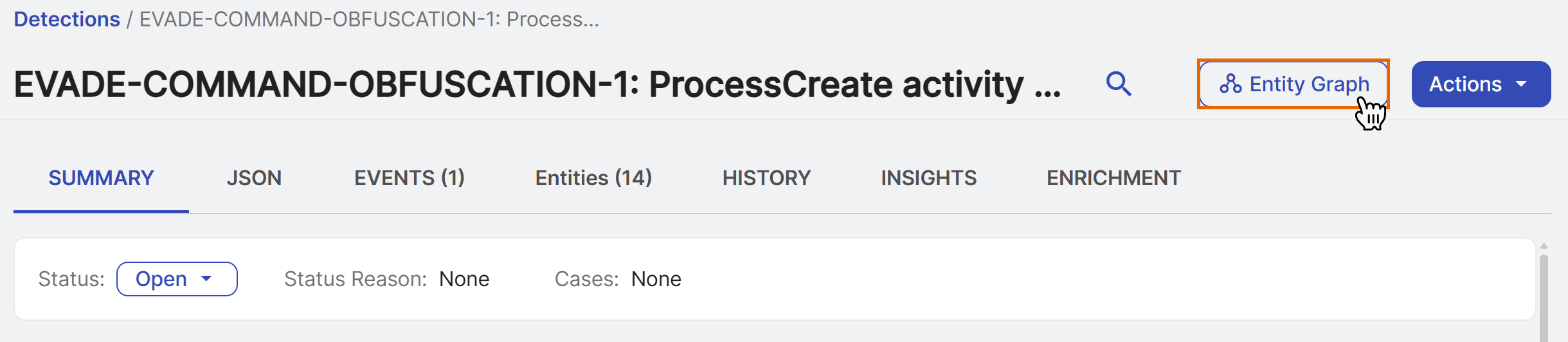 Entity Graph in detection details.