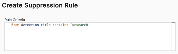 Suppression rules criteria.