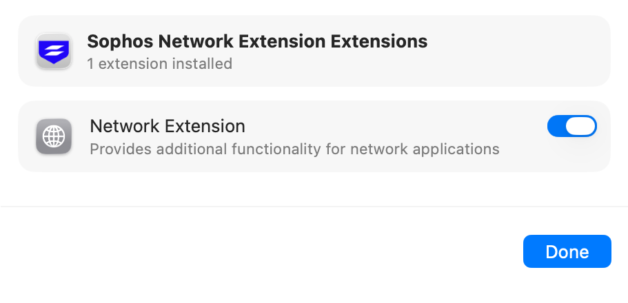 Turn on "Network Extension".